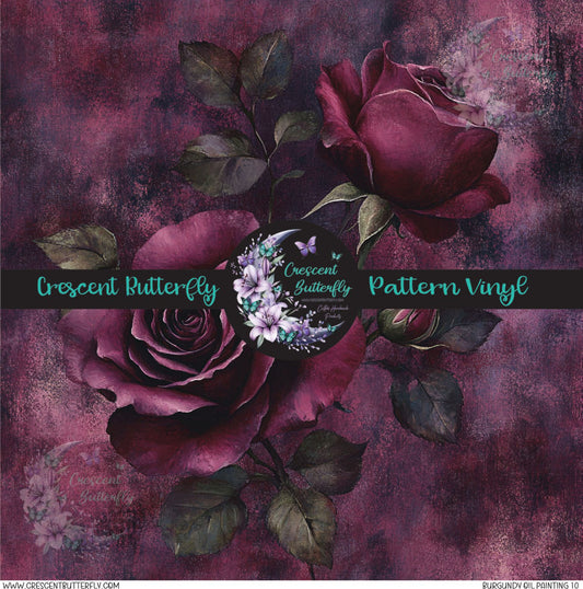 Burgundy Oil Painting 10 Printed Vinyl Sheet/Wrap