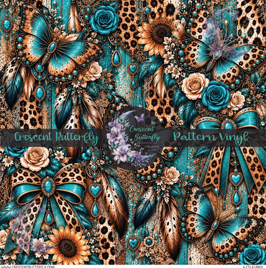 4-151-Floral Printed Vinyl Sheet/Wrap
