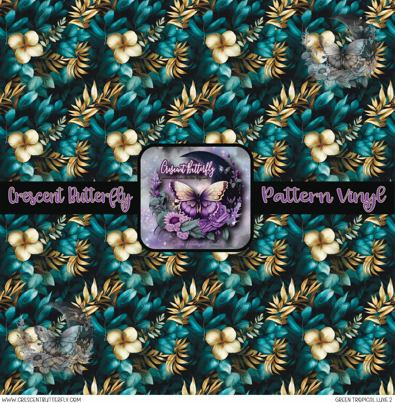 Green Tropical Luxe 2 Printed Vinyl Sheet/Wrap