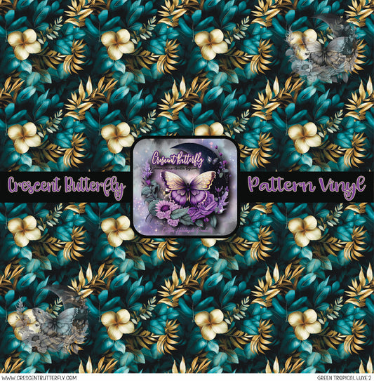 Green Tropical Luxe 2 Printed Vinyl Sheet/Wrap