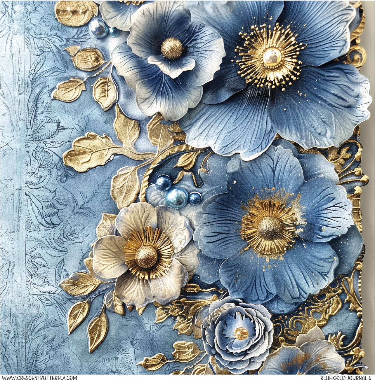 Blue Gold Journal 6 Printed Vinyl Sheet/Wrap