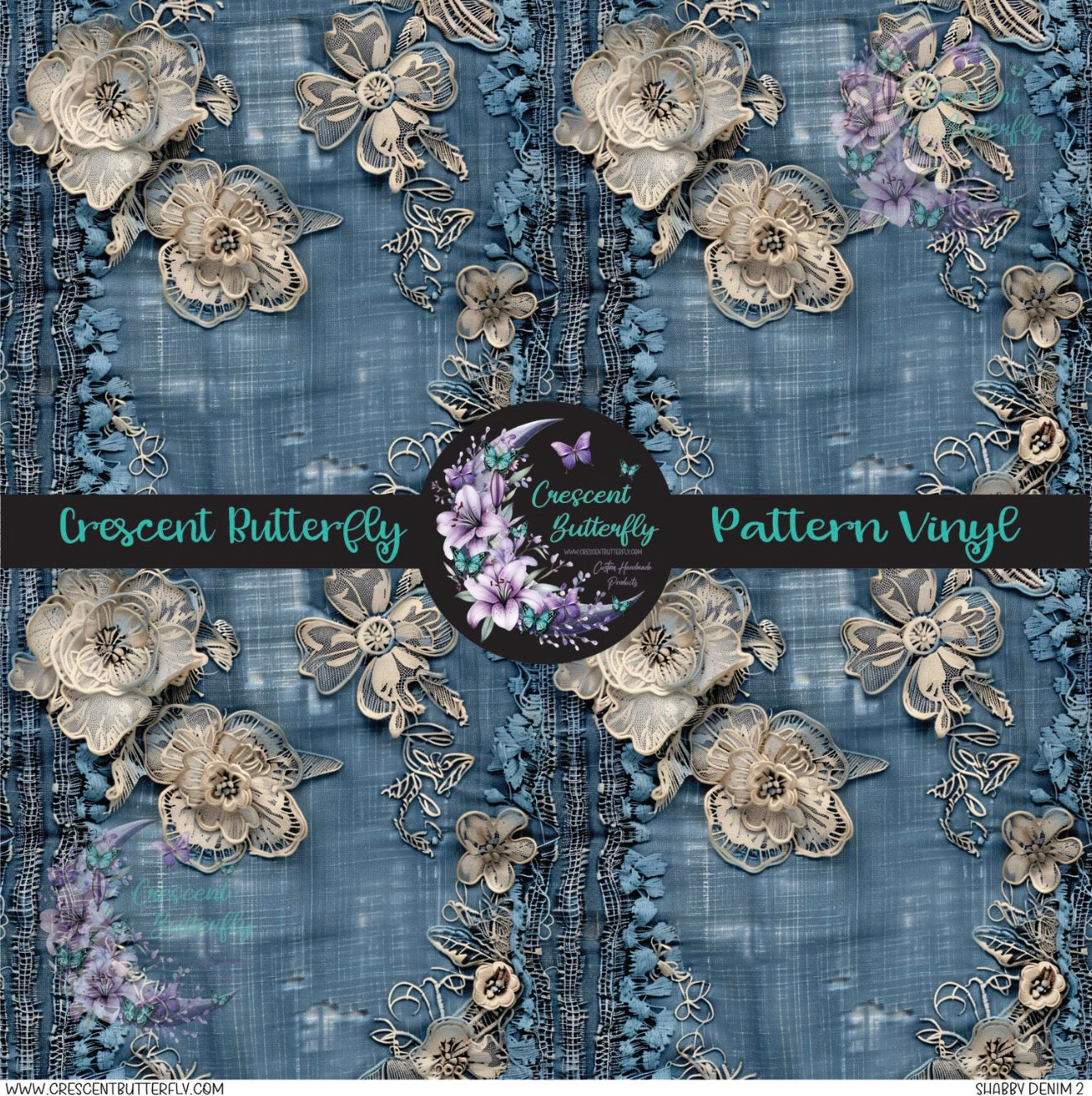 Shabby Denim 2 Printed Vinyl Sheet/Wrap
