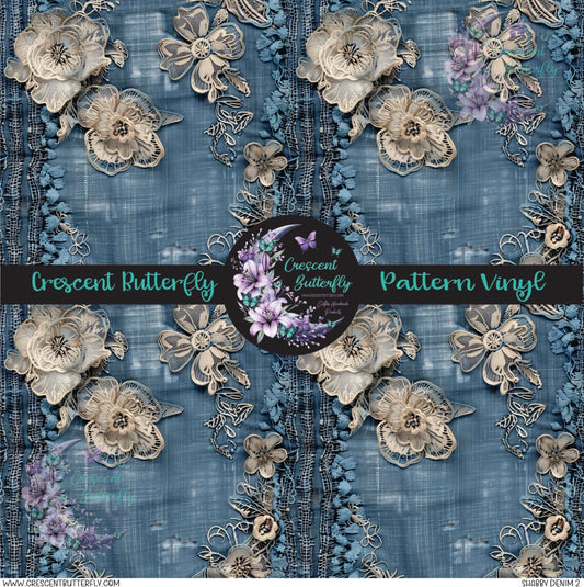 Shabby Denim 2 Printed Vinyl Sheet/Wrap