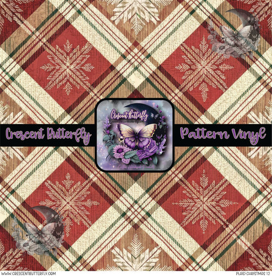 Plaid Christmas 12 Printed Vinyl Sheet/Wrap