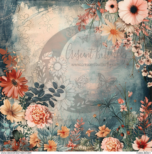 Floral Boho 5 Printed Vinyl Sheet/Wrap