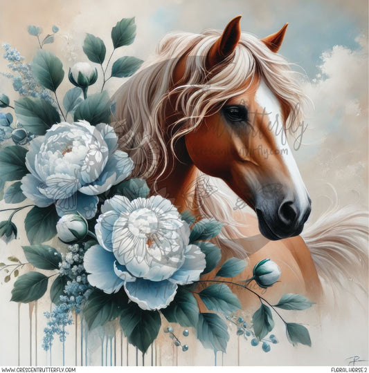 Floral Horse 2 Printed Vinyl Sheet/Wrap