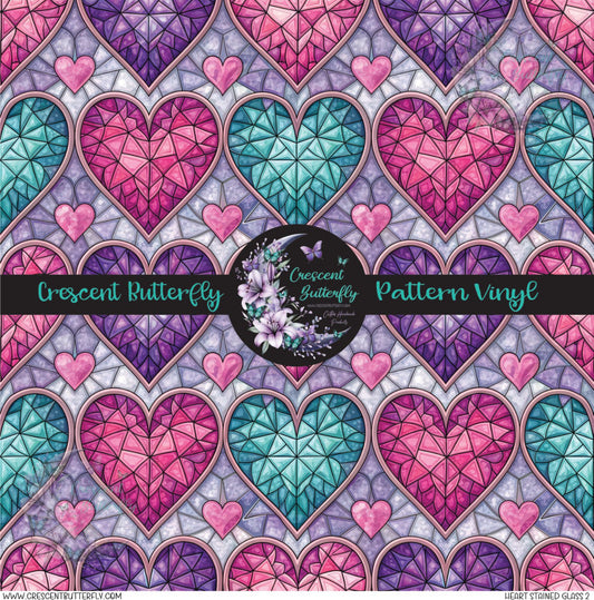Heart Stained Glass 2 Printed Vinyl Sheet/Wrap