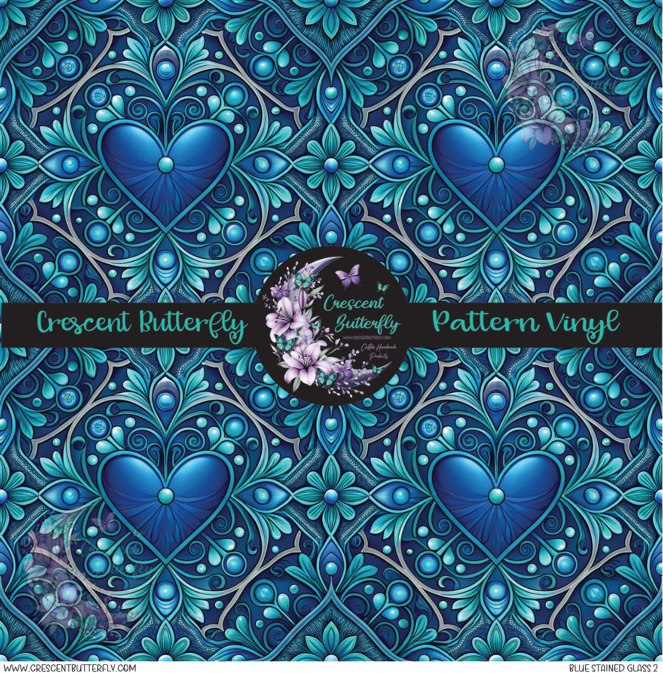 Blue Stained Glass 2 Printed Vinyl Sheet/Wrap