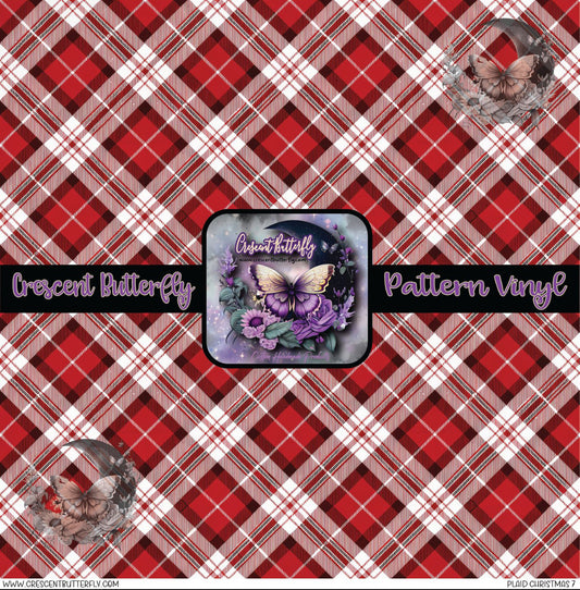 Plaid Christmas 7 Printed Vinyl Sheet/Wrap