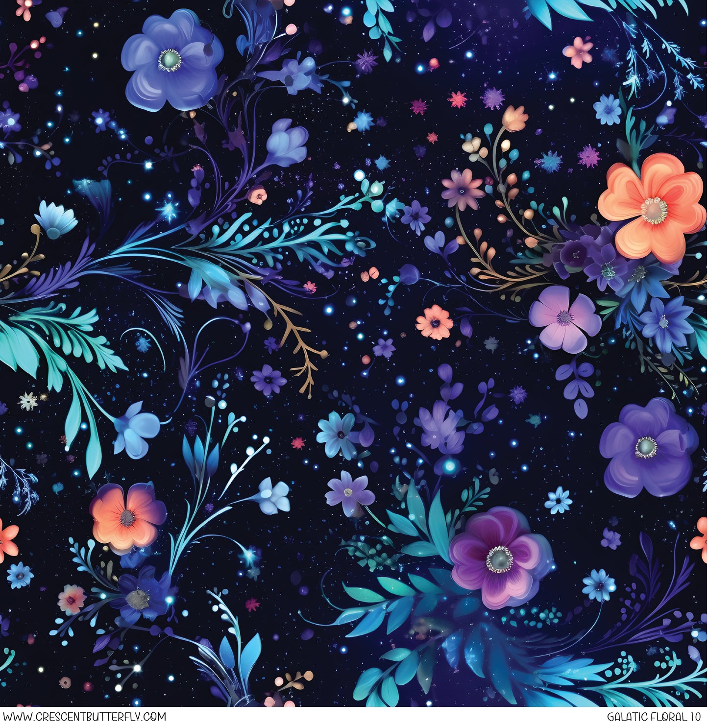 Galactic Floral 10 Printed Vinyl Sheet/Wrap