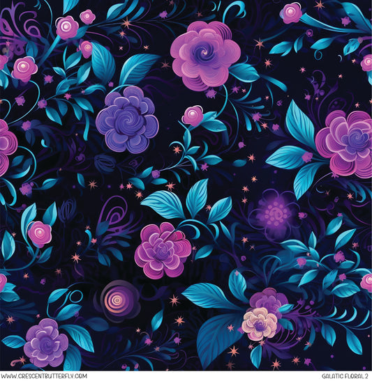 Galactic Floral 2 Printed Vinyl Sheet/Wrap