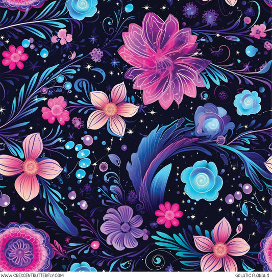 Galactic Floral 3 Printed Vinyl Sheet/Wrap