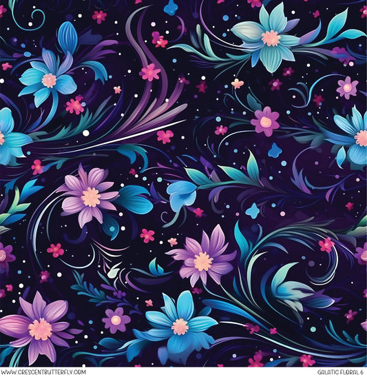 Galactic Floral 6 Printed Vinyl Sheet/Wrap