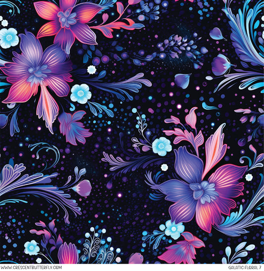 Galactic Floral 7 Printed Vinyl Sheet/Wrap