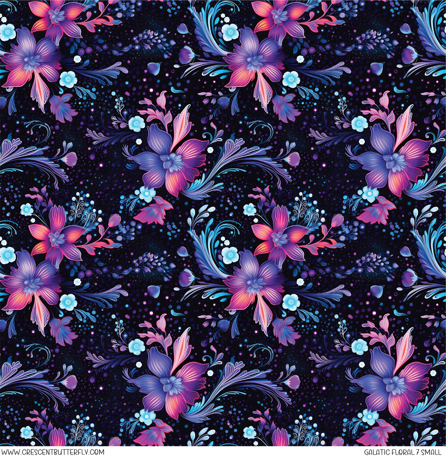 Galactic Floral 7 Small Pattern Vinyl Sheet/Wrap