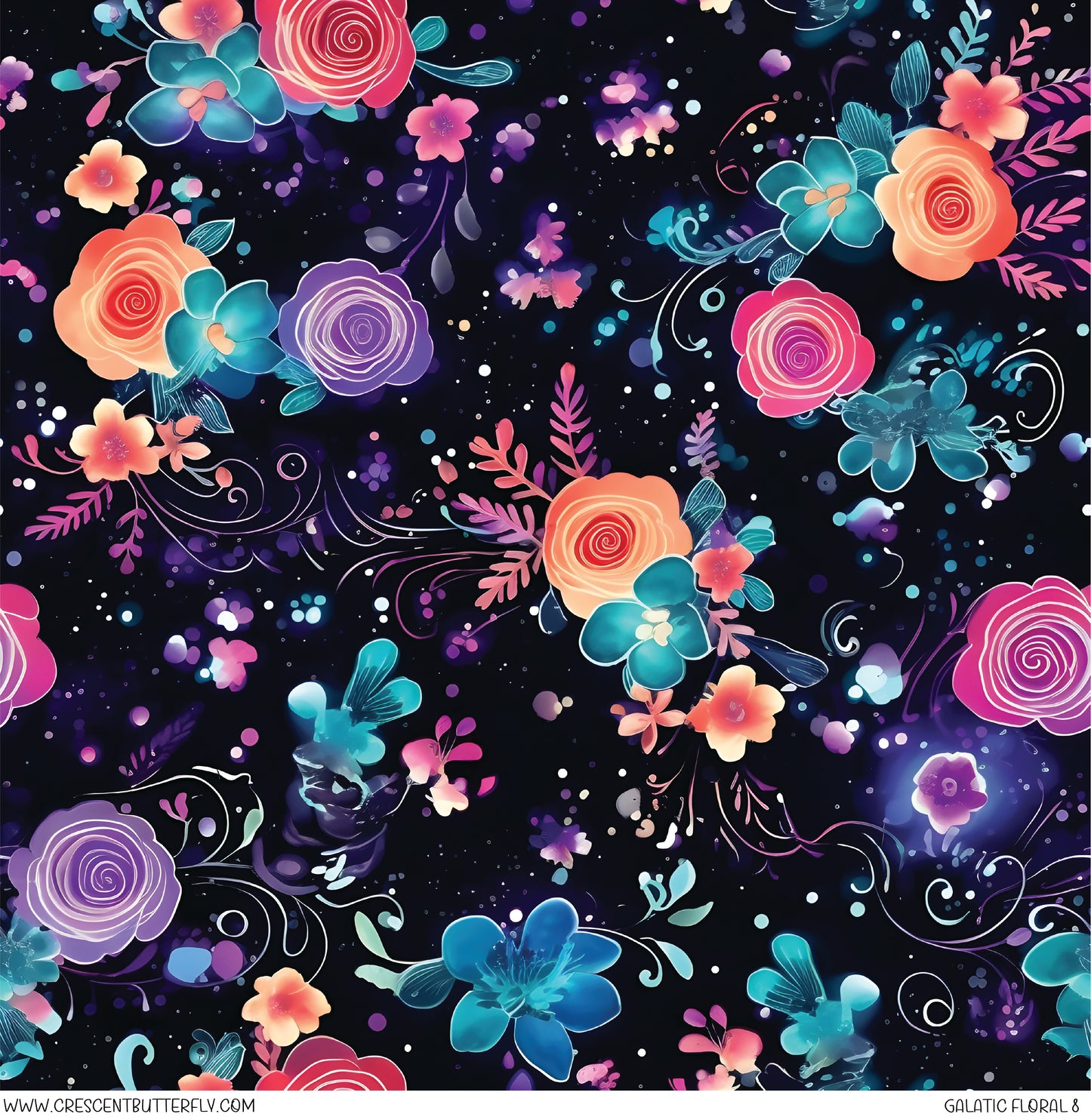 Galactic Floral 8 Printed Vinyl Sheet/Wrap