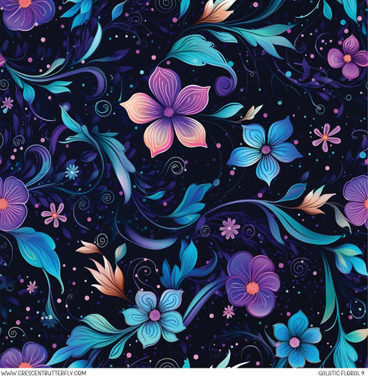 Galactic Floral 9 Printed Vinyl Sheet/Wrap