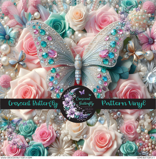 Gems Butterfly 1 Printed Vinyl Sheet/Wrap