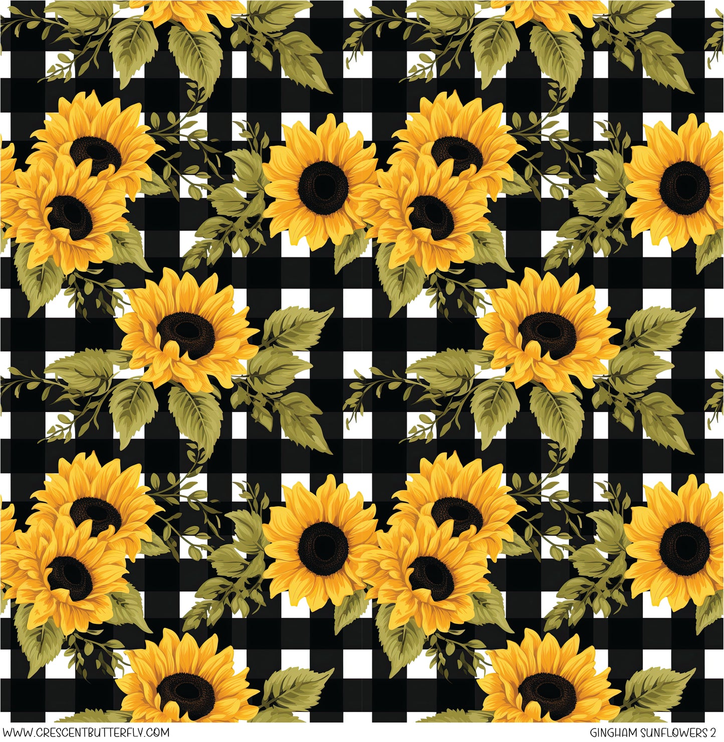 Gingham Sunflowers 2 Vinyl Sheet/Wrap