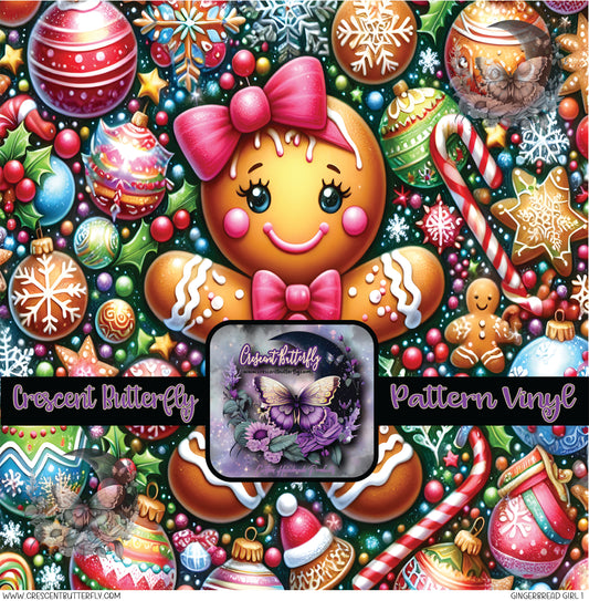 Gingerbread Girl 1 Printed Vinyl Sheet-Tumbler Wrap