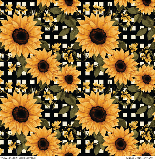 Gingham Sunflowers 3 Vinyl Sheet/Wrap