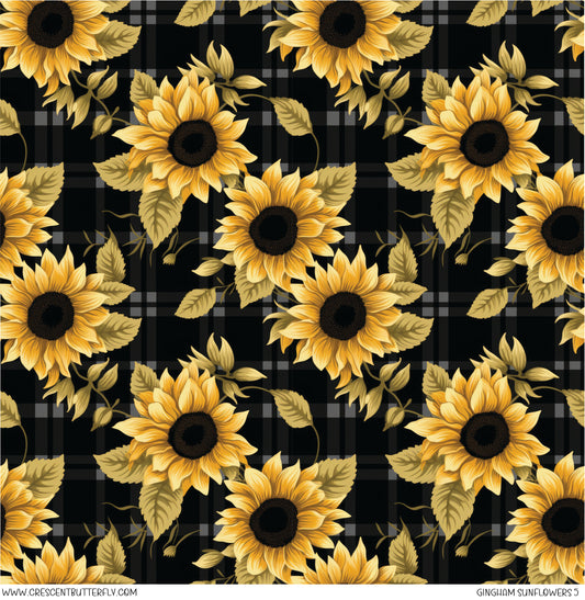 Gingham Sunflowers 5 Vinyl Sheet/Wrap