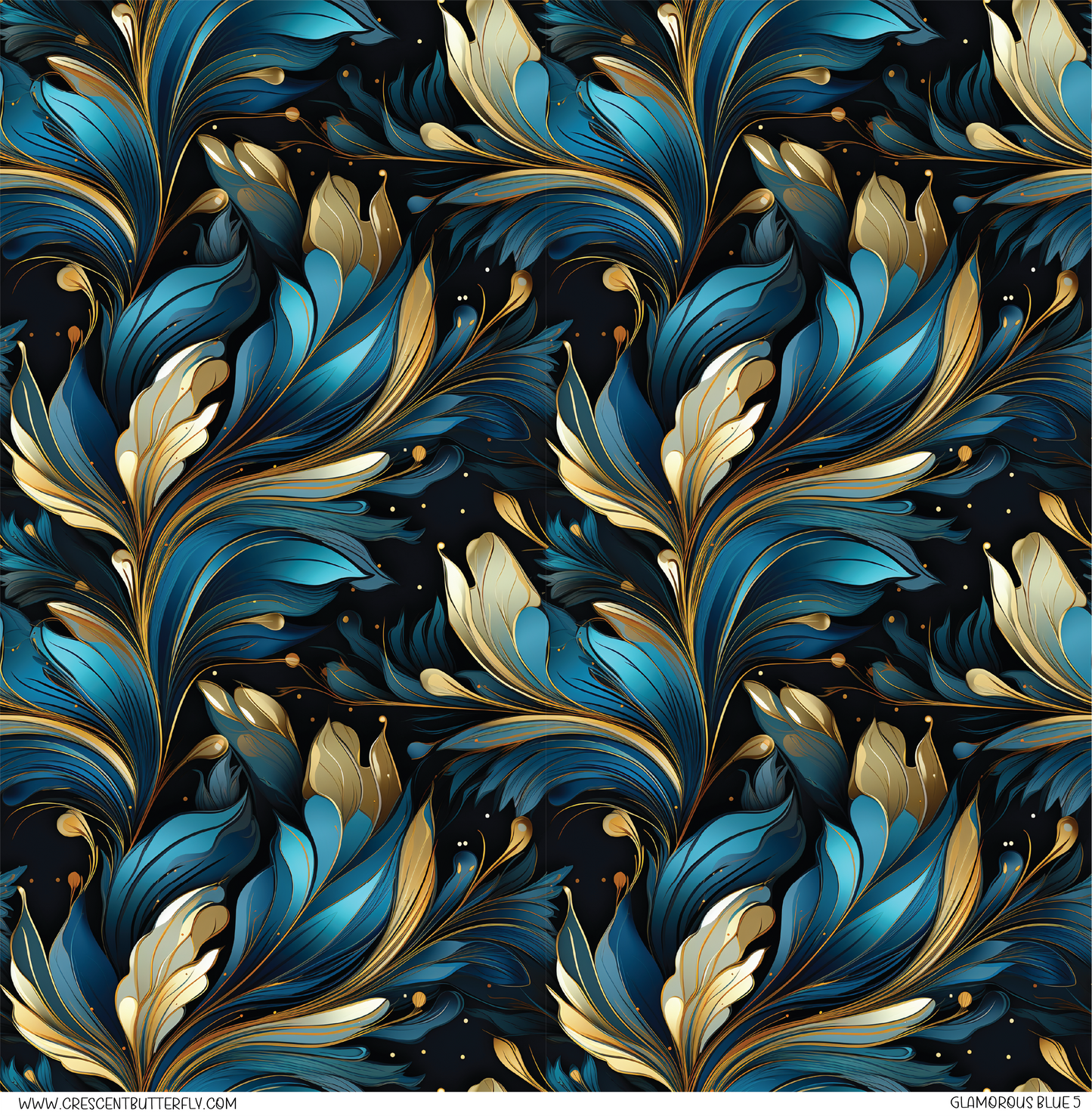 Glamorous Blue 5 Pattern Vinyl Sheet/Wrap