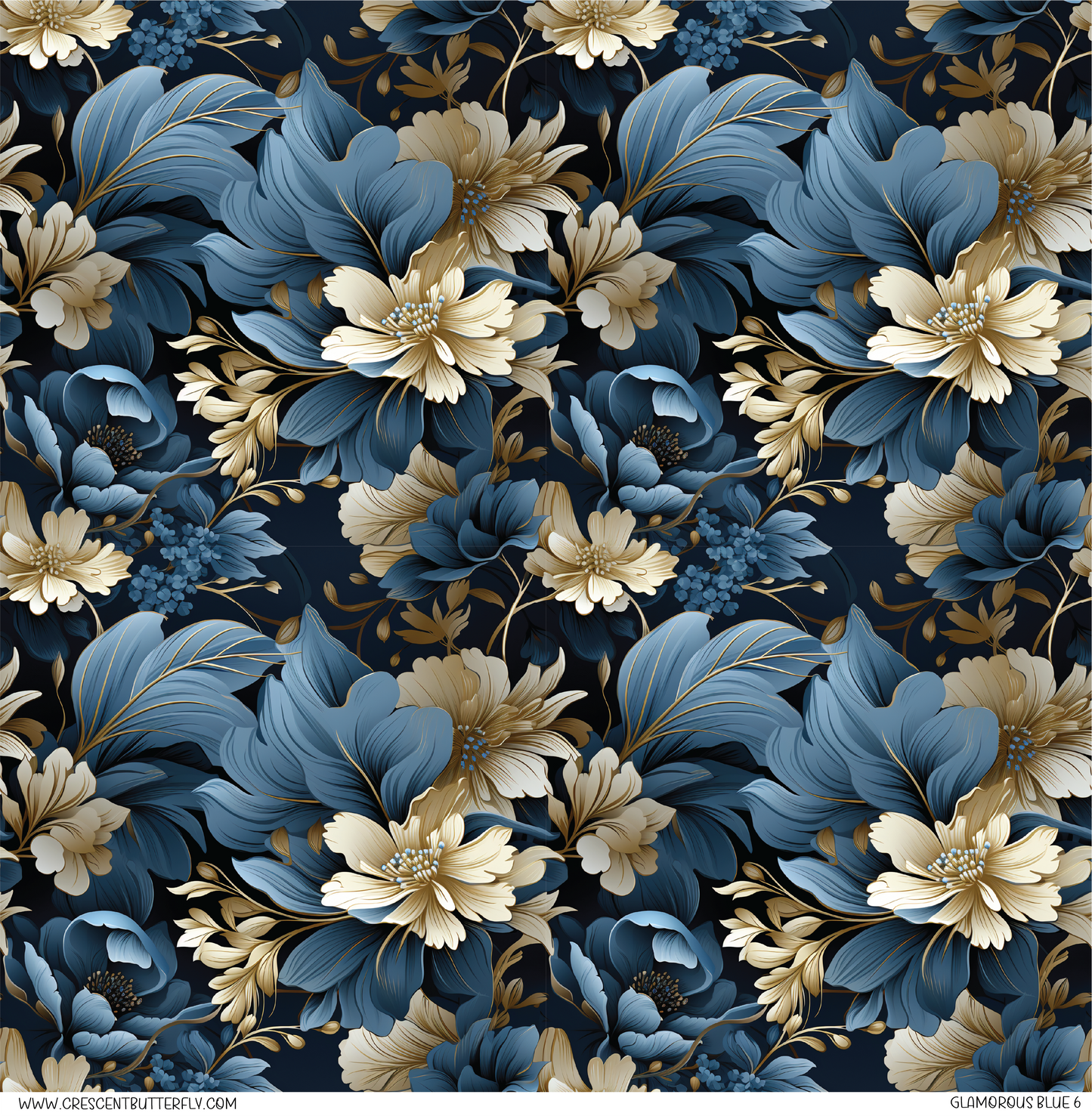 Glamorous Blue 6 Pattern Vinyl Sheet/Wrap