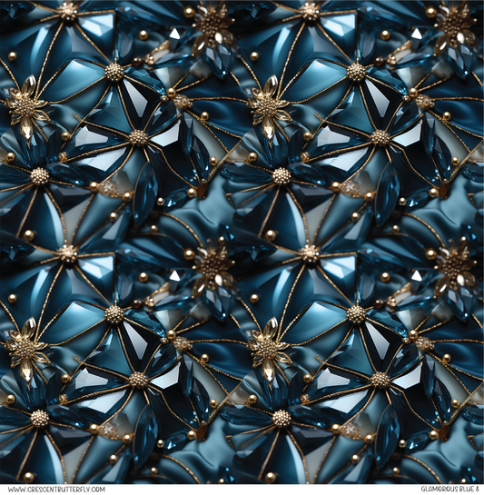 Glamorous Blue 8 Pattern Vinyl Sheet/Wrap