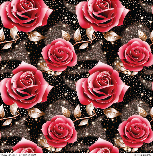 Glitter Roses 7 Vinyl Sheet/Wrap