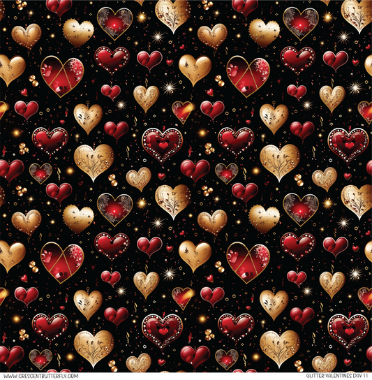 Glitter Valentines Day 11 Pattern Vinyl Sheet/Wrap