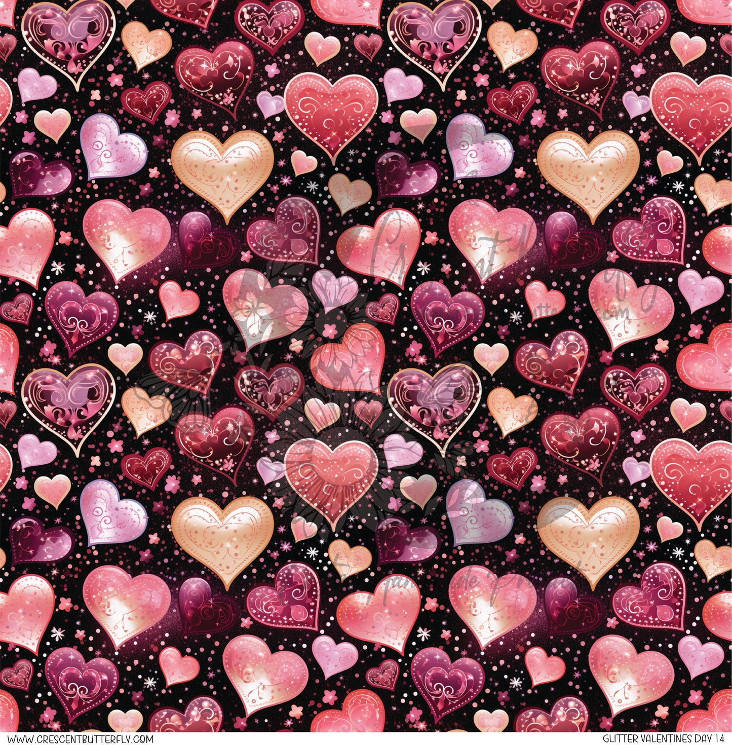 Glitter Valentines Day 14 Printed Vinyl Sheet/Wrap