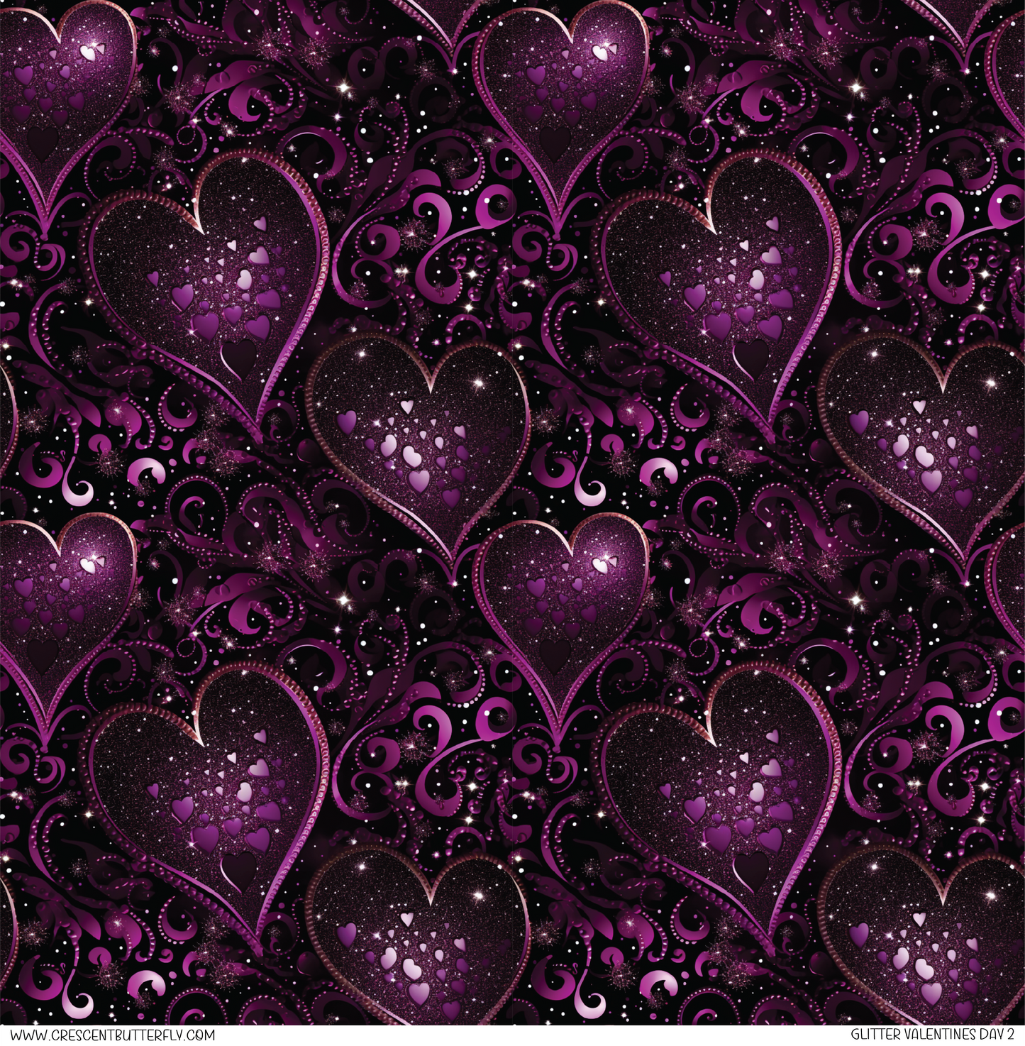 Glitter Valentines Day 2 Pattern Vinyl Sheet/Wrap