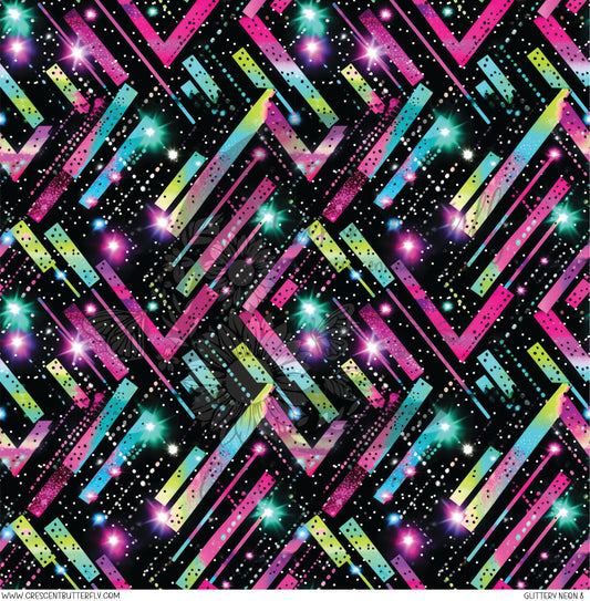 Glittery Neon 8 Printed Vinyl Sheet/Wrap