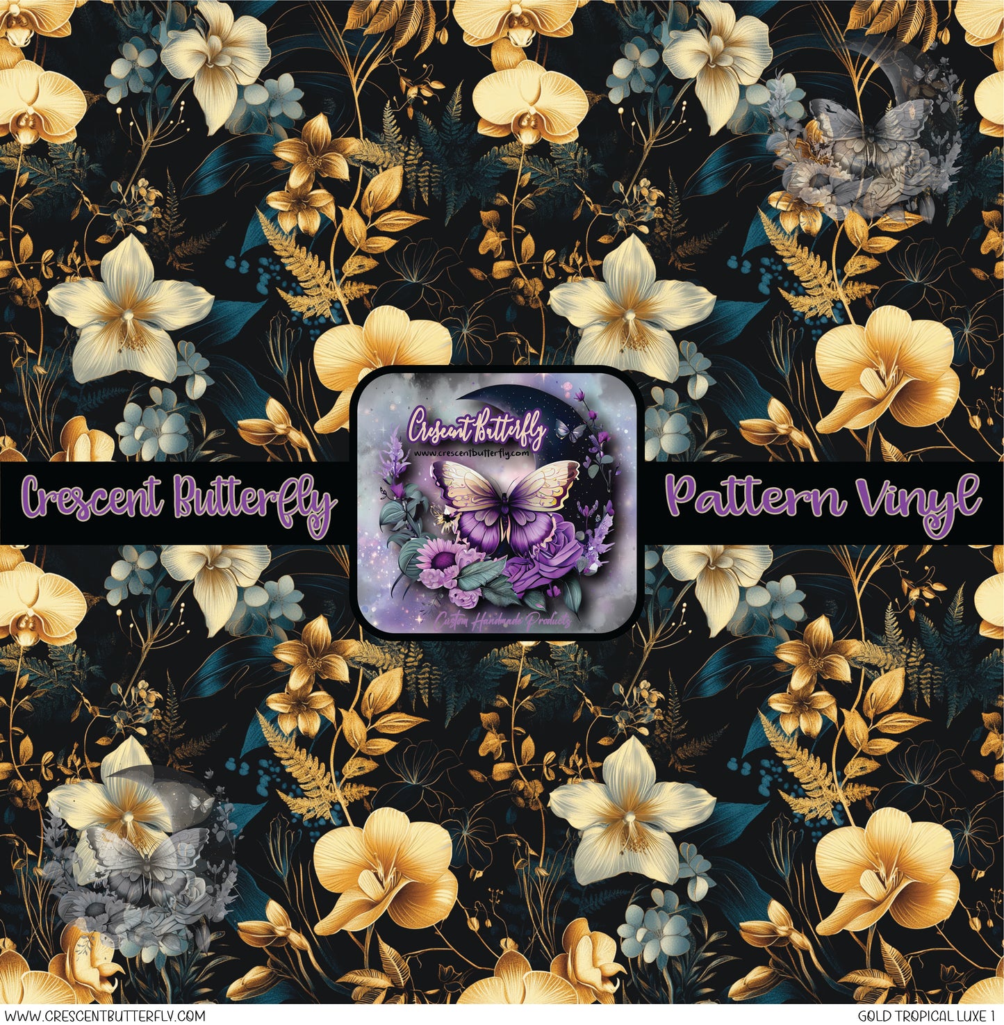 Gold Tropical Luxe 1 Printed Vinyl Sheet/Wrap