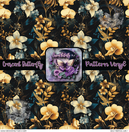 Gold Tropical Luxe 1 Printed Vinyl Sheet/Wrap