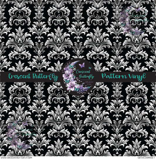 Gothic Damask 1 Printed Vinyl Sheet/Wrap