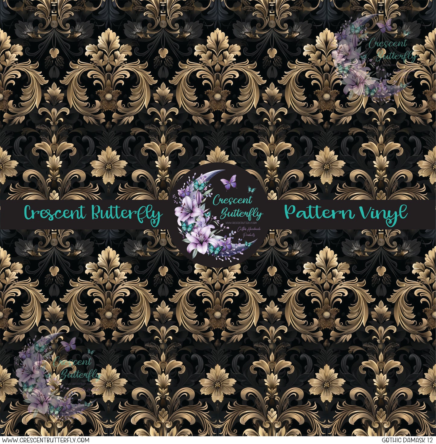 Gothic Damask 12 Printed Vinyl Sheet/Wrap