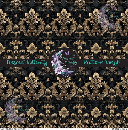 Gothic Damask 12 Printed Vinyl Sheet/Wrap