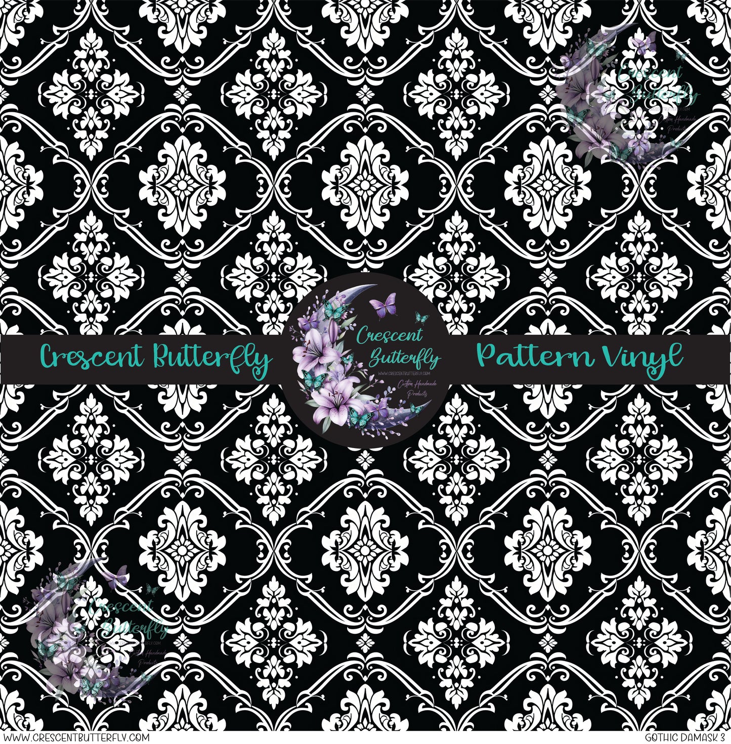Gothic Damask 3 Printed Vinyl Sheet/Wrap