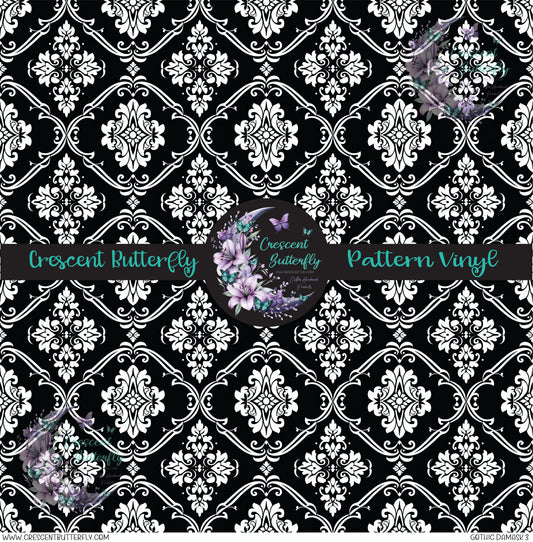 Gothic Damask 3 Printed Vinyl Sheet/Wrap