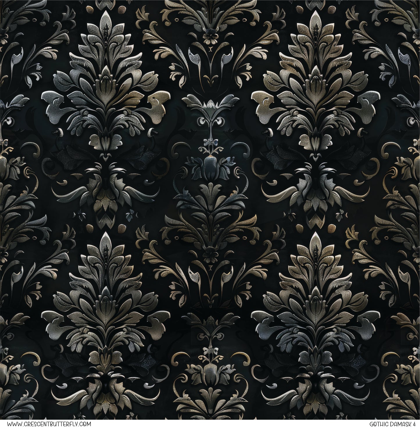 Gothic Damask 4 Printed Vinyl Sheet/Wrap