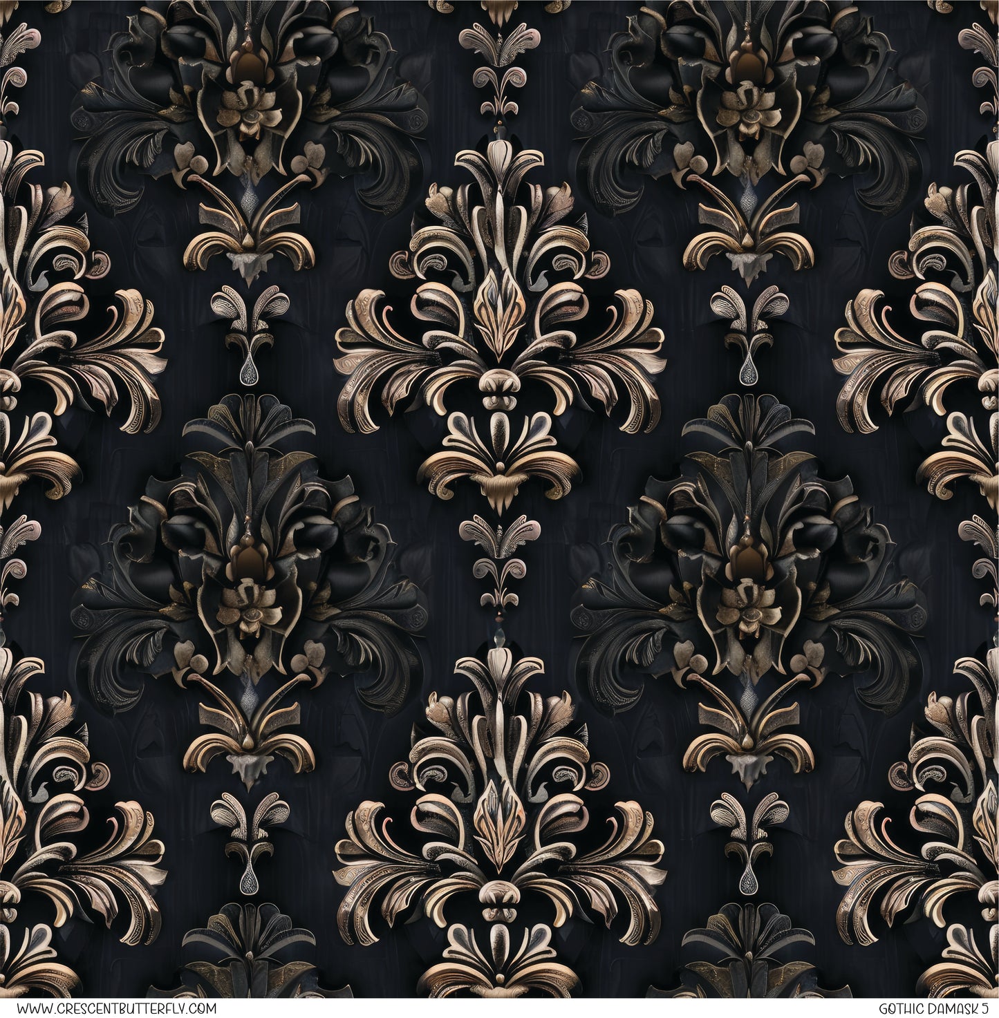 Gothic Damask 5 Printed Vinyl Sheet/Wrap