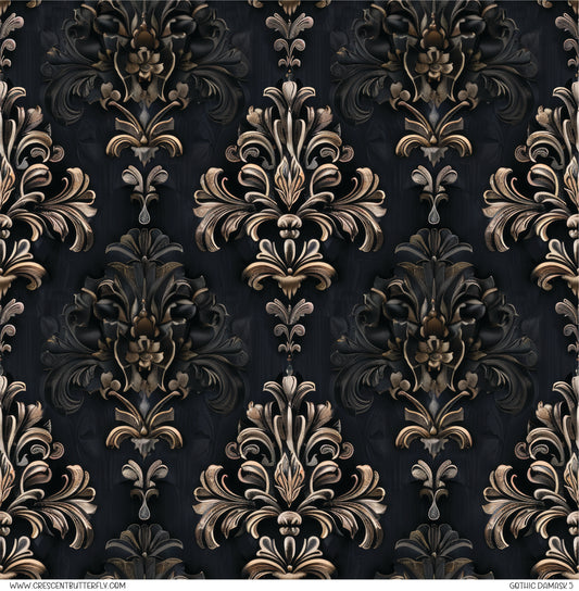 Gothic Damask 5 Printed Vinyl Sheet/Wrap