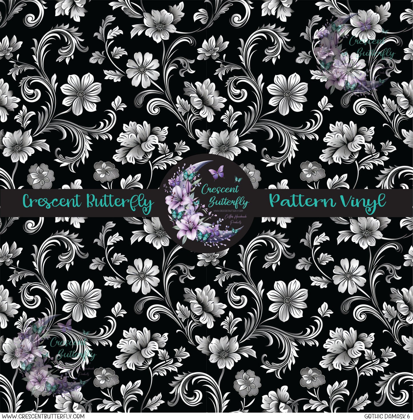 Gothic Damask 6 Printed Vinyl Sheet/Wrap