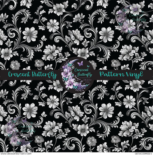 Gothic Damask 6 Printed Vinyl Sheet/Wrap