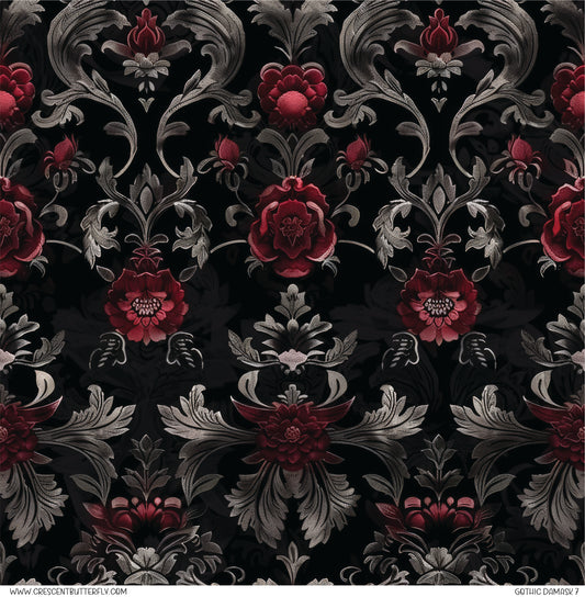 Gothic Damask 7 Printed Vinyl Sheet/Wrap