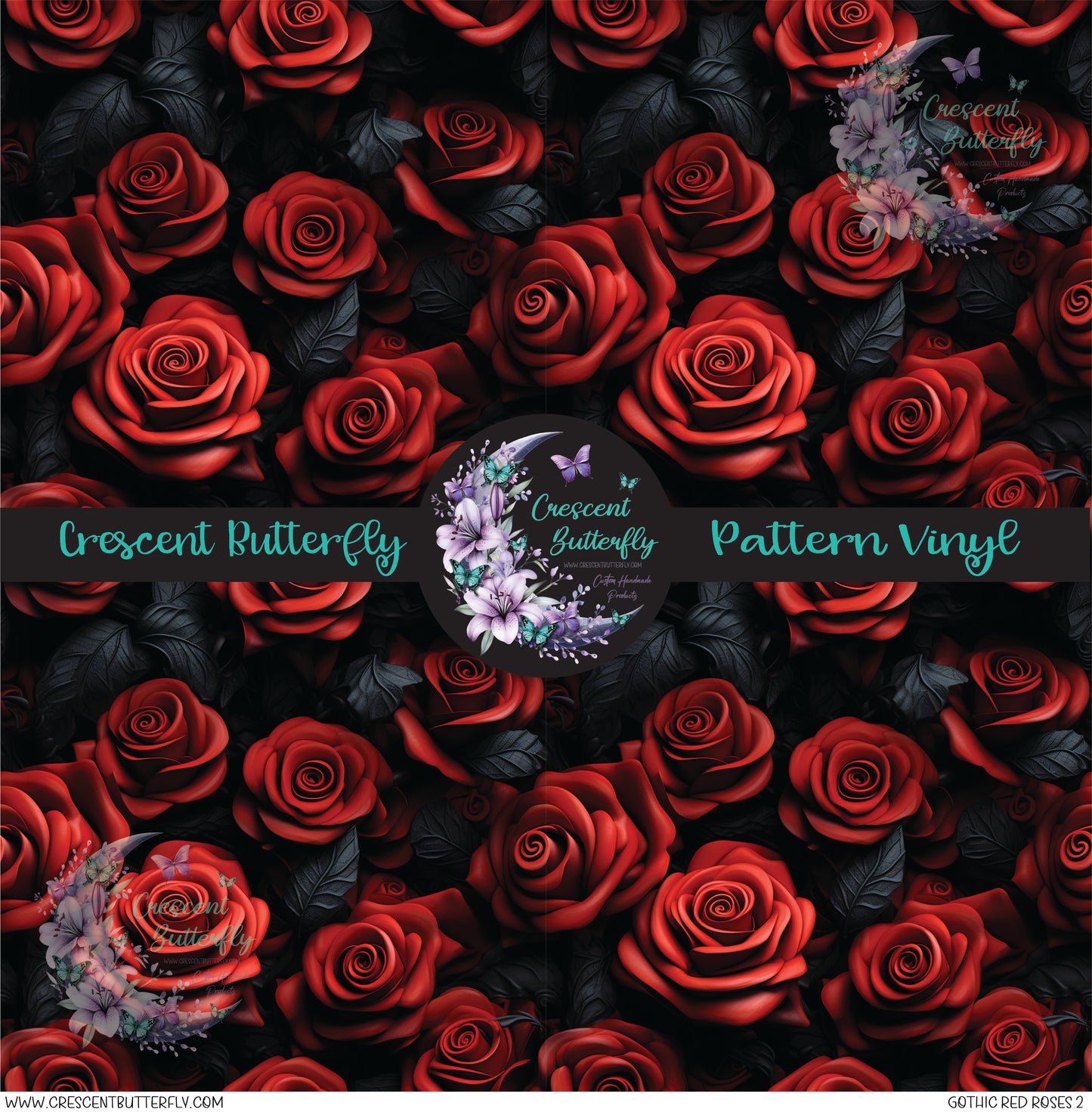 Gothic Red Roses 2 Printed Vinyl Sheet/Wrap