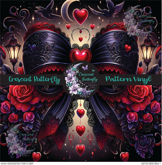 Gothic Rose Bow 1 Printed Vinyl Sheet/Wrap
