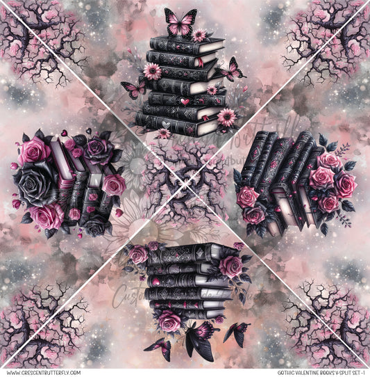 Gothic Valentine Books V-Split Set-1 Printed Vinyl Sheet/Wrap